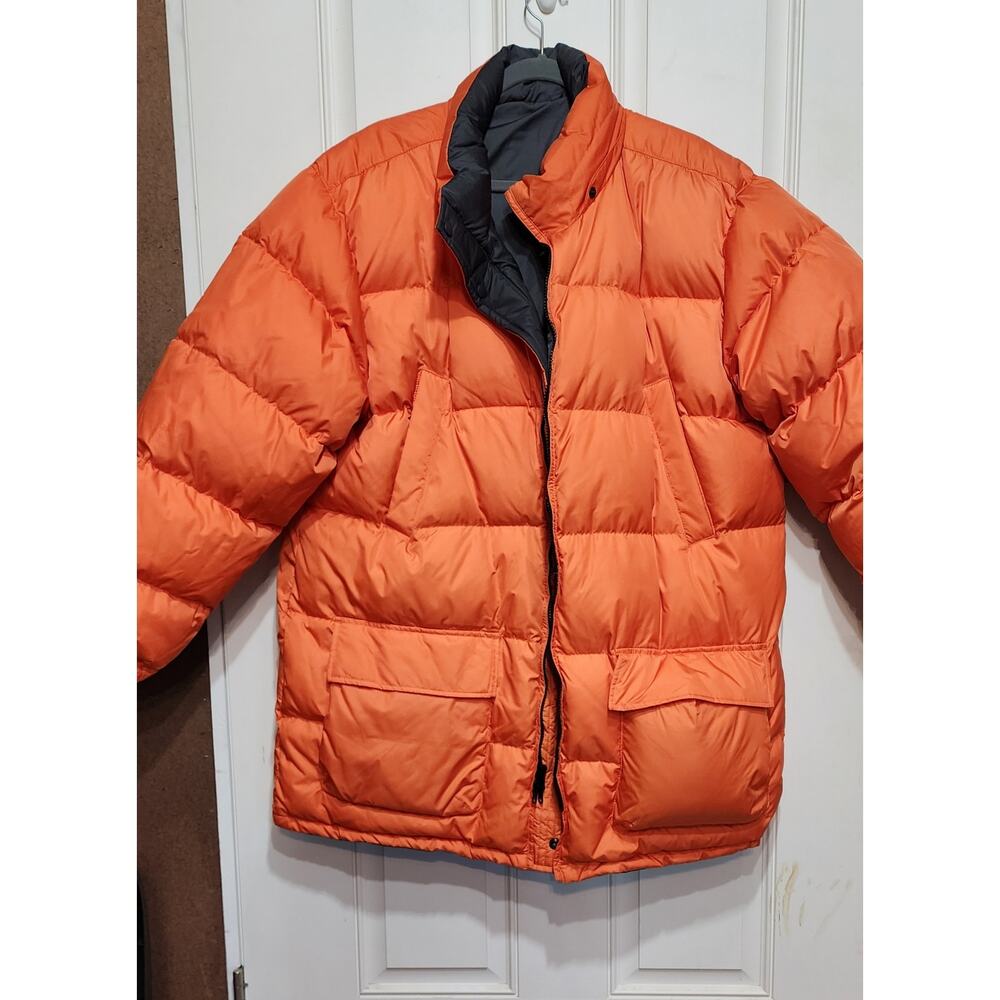 Lands End Down Filled Puffer Jacket Reversible W/… - image 1